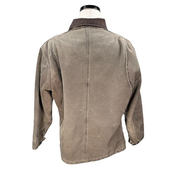 Vintage Carhartt Barn Chore Work Jacket Mens Large Chestnut Brown Trashed C02CHT - Picture 4 of 15